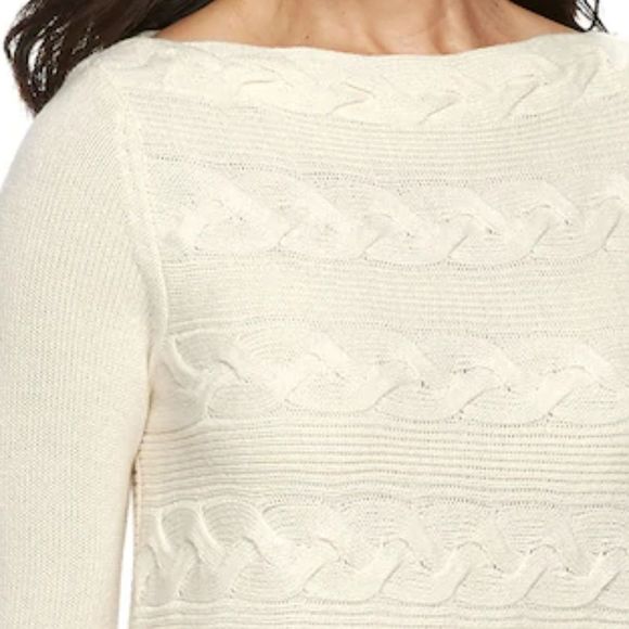 DANA BUCHMAN BNWT Cable Long Sleeve Sweater SMALL - Picture 2 of 8